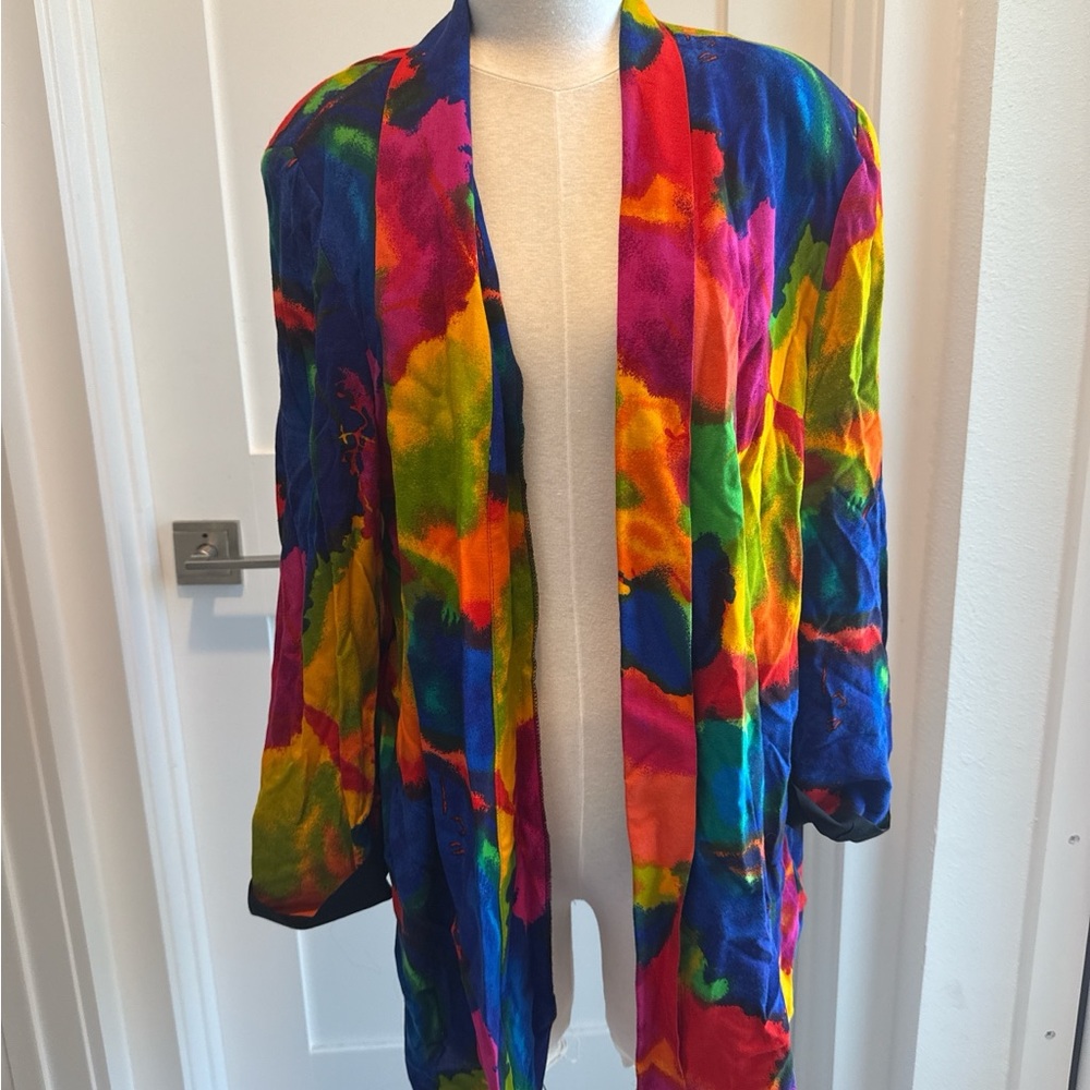 Vibrant Multicolor Open-Front Women's Blazer